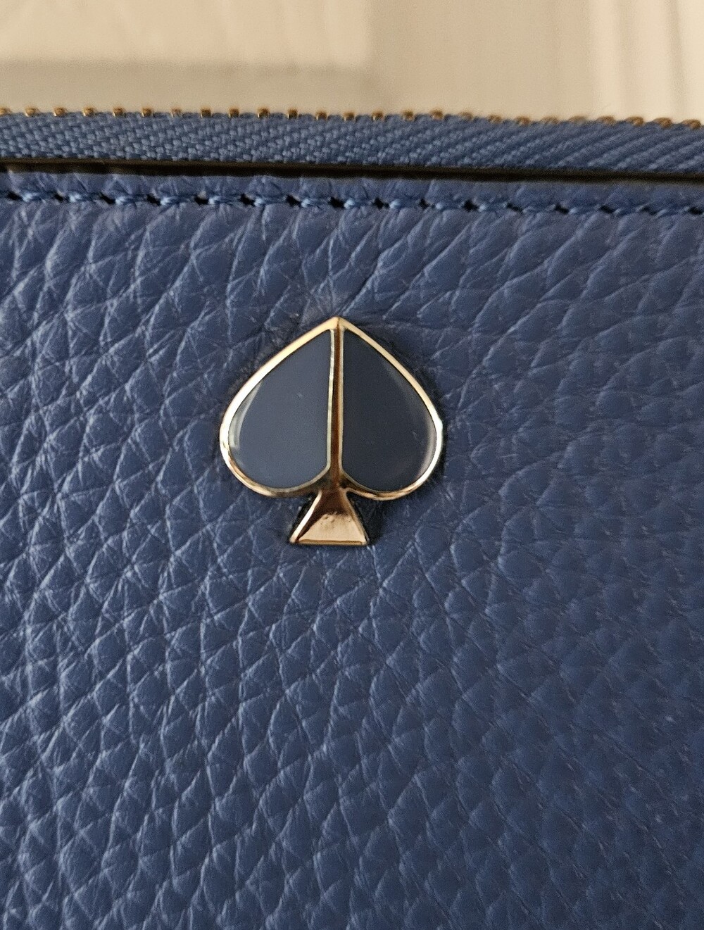 Kate Spade Blue Leather Wristlet Pouch, Like New, 10"x7.5", Phone Friendly - Picture 4 of 7